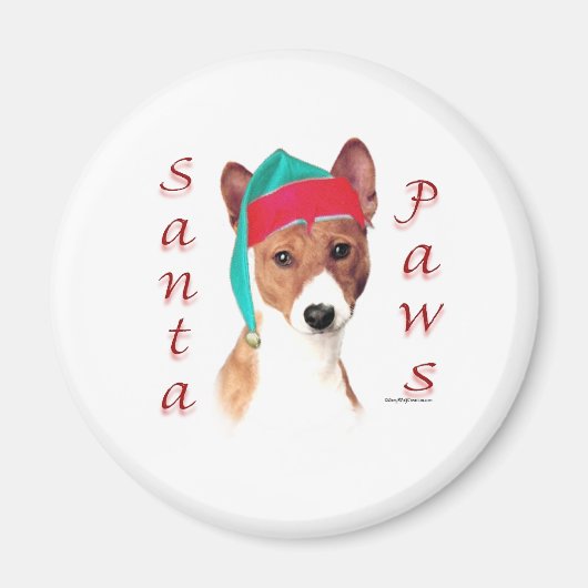 Basenji Santa Paws Magneet (Voorkant)