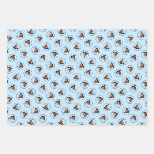 Basenji Schilderij Kastanje Red Brindle Schattigee Inpakpapier Vel (Voorkant)