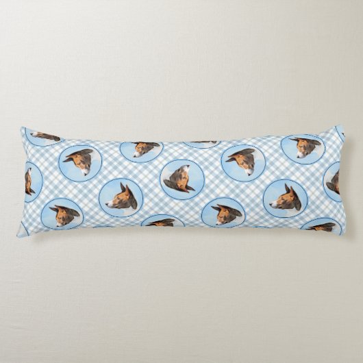 Basenji Schilderij Kastanje Red Brindle Schattigee Lichaamskussen (Voorkant)