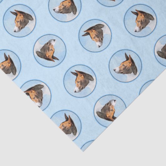 Basenji Schilderij Kastanje Red Brindle Schattigee Tissuepapier (Detail)