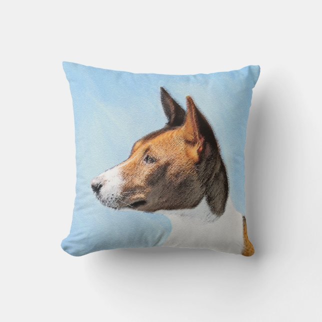 Basenji Schilderij - Mooie Originele Kunst Kussen (Voorkant)