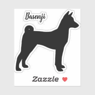 Basenji Silhouette Cool Hondenras Vinyl Sticker