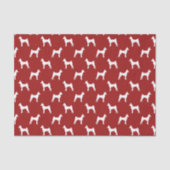 Basenji Silhouettes Pattern Red Tissuepapier (Voorkant)