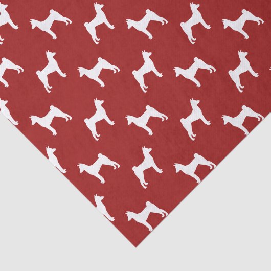 Basenji Silhouettes Pattern Red Tissuepapier (Detail)