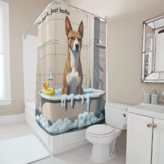 Basenji Slordig Slaperig Schattig Grappig Douchegordijn