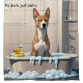 Basenji Slordig Slaperig Schattig Grappig Douchegordijn (Voorkant)