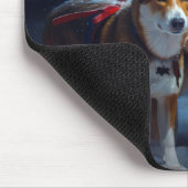 Basenji Sneeuw Slede Kerst Decoratie Muismat (Hoek)