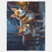 Basenji Sneeuw slee Kerstmis decoratie Fleece Deken (Voorkant)