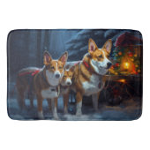 Basenji Snowy Sleigh Kerstdecoratie Badmat (Voorkant)