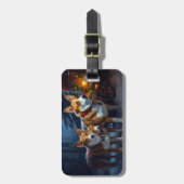 Basenji Snowy Sleigh Kerstdecoratie Bagagelabel (Voorkant verticaal)