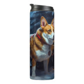 Basenji Snowy Sleigh Kerstdecoratie Thermosbeker (Geroteerd rechts)