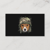 Basenji Soldaat Veteran DogArmy Hondenliefhebber 6 Visitekaartje (Achterkant)