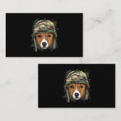 Basenji Soldaat Veteran DogArmy Hondenliefhebber 6 Visitekaartje (Voorkant / Achterkant)