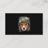 Basenji Soldaat Veteran DogArmy Hondenliefhebber 6 Visitekaartje (Voorkant)
