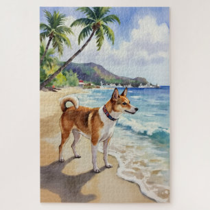 Basenji Strand Nieuwsgierigheid Scene Legpuzzel