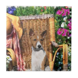 Basenji Summer Garden Art Tegeltje