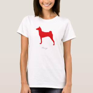 Basenji T-shirt (rood silhouet)