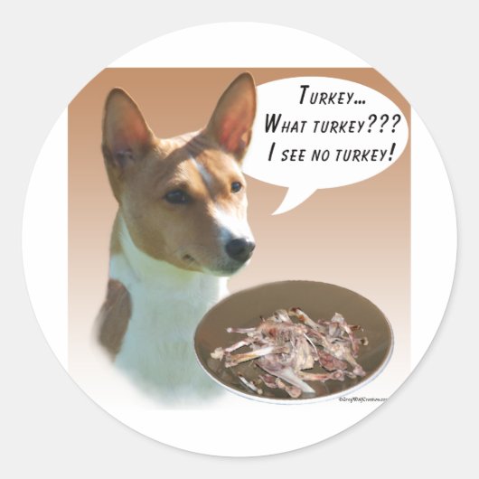 Basenji Turkije Ronde Sticker (Voorkant)