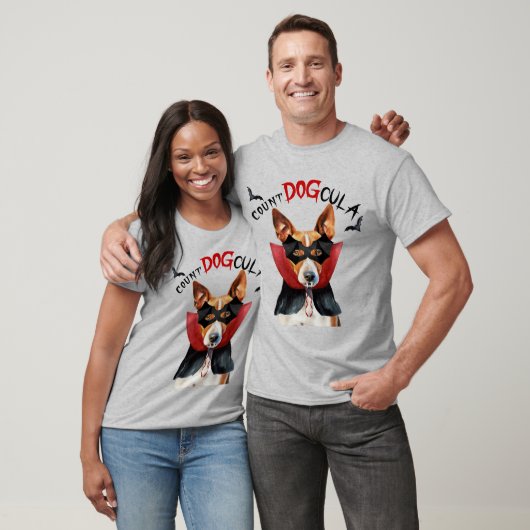 Basenji Vampire Dog Funny Halloween T-shirt (Unisex)