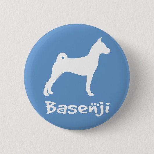 Basenji w/ Cool Text (in wit) Ronde Button 5,7 Cm (Voorkant)