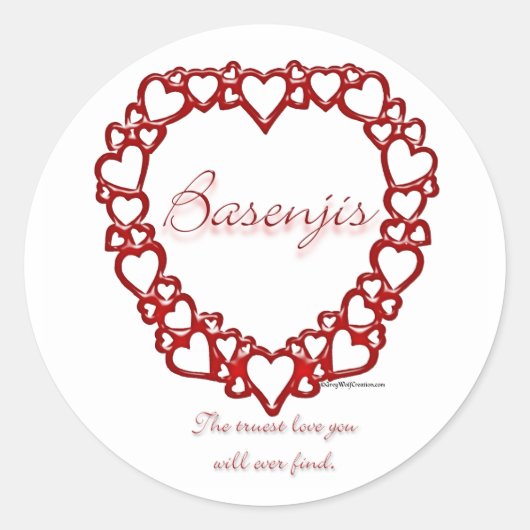 Basenji Ware Liefde - Sticker (Voorkant)