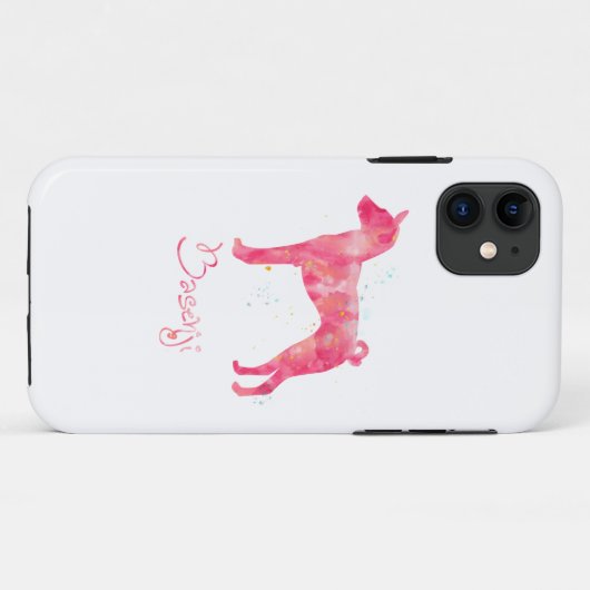 Basenji Waterverf Case-Mate iPhone Case (Achterkant (horizontaal))