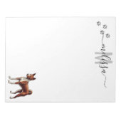 Basenji Waterverf monogram gepersonaliseerd Notitieblok (Voorkant)