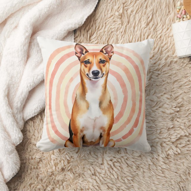 Basenji-waterverf rimpelpatroon kunst kussen (Deken)