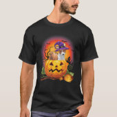 Basenji Witch Pumpkin Halloween Hondenliefhebber C T-shirt (Voorkant)