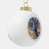 Basenji With Christmas Lights Holiday Keramische Bal Ornament