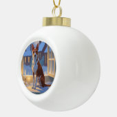 Basenji With Christmas Lights Holiday Keramische Bal Ornament