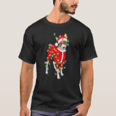 Basenji Xmas Lighting Santa Hat Basenji Kerstmis T-shirt (Voorkant)