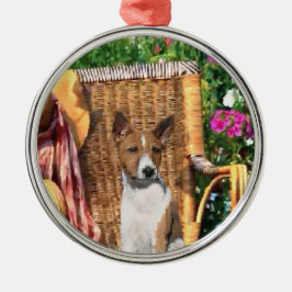 Basenji Zomer Tuin Kunst Metalen Ornament