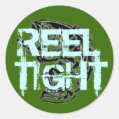 BASFISH2, SPOEL, STRAK RONDE STICKER (Voorkant)