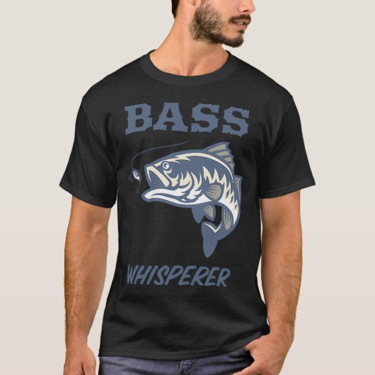 Basfluisteraar Grappige Vissen T-shirt (Voorkant)