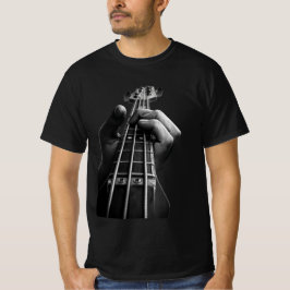 Basgitaar Hand Close-Up Monochrome Grafische T-shi T-shirt