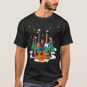 Basgitaar Kerstman Hoed Gitaar Liefhebber Kerst Mu T-shirt
