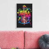Basgitaar Kleurensplash Canvas Afdruk (Insitu (Woonkamer))