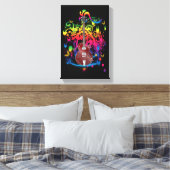 Basgitaar Kleurensplash Canvas Afdruk (Insitu (Slaapkamer))