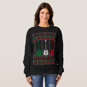 Basgitaar lelijke kersttrui gitaarspeler X Trui (Voorkant volledig)