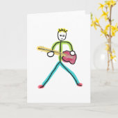 Basgitaar Stickman Kaart (Gele Bloem)