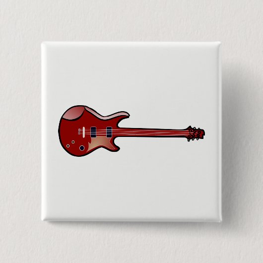 Basgitaar Vierkante Button 5,1 Cm (Voorkant)
