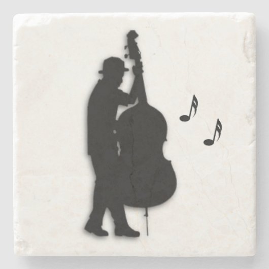 Basgitarist Muzikant Stenen Onderzetter (Voorkant)
