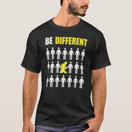 Basgitarist Wees Anders Inspiratie T-shirt (Voorkant)
