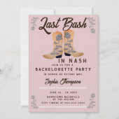 Bash Nash Cowgirl Boots Rozen Roze Bachelorette Kaart (Voorkant)
