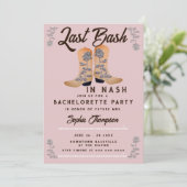 Bash Nash Cowgirl Boots Rozen Roze Bachelorette Kaart (Staand voorkant)