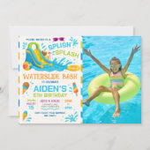 Bash op de waterdia glijbaan Bewerkbare waterdia g Kaart (Voorkant)