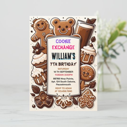 bash schattig eten Kinder Cookie Exchange 7th Verj Kaart (Staand voorkant)