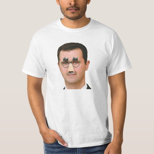 Bashar Al-Assad met Funny Glasses T-Shirt (Voorkant)