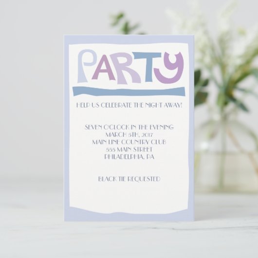 BASHERT Jewish Wedding Invitation Reception Kaart (Staand voorkant)